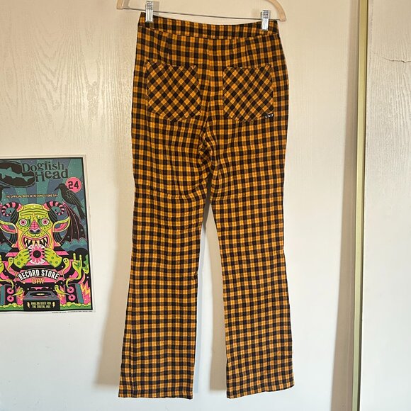 UNIF Yellow & Black Plaid Pants Size 26 - Picture 2 of 5